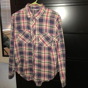 La Hearts Plaid Button-Up Flannel